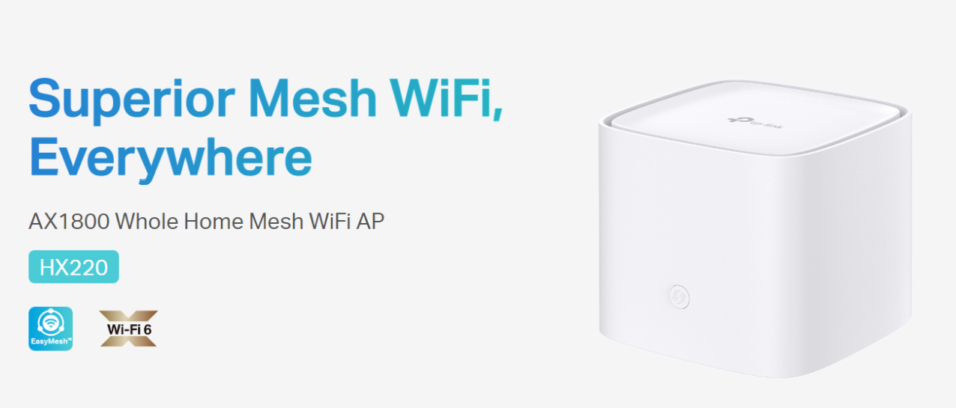 HX220-2, AX1800 Whole Home Mesh WiFi System, TP-LINK